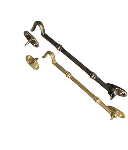 POWERTOOL Gancio e occhiello, 1 gancio per finestra, in ottone anticato, per porte, finestre, stile decorativo (ottone 22,5 cm) - Honorern