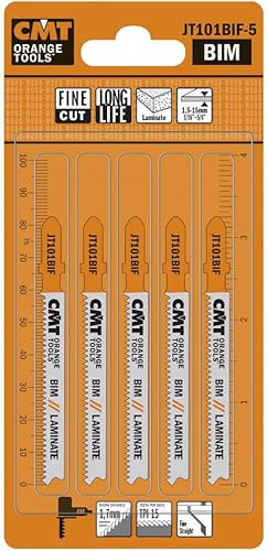 CMT JT101BIF-5 Set di 5 Lame per Seghetti Alternativi per Legno, Arancione/Grigio - Honorern