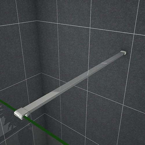 Barra Stabilizzatrice Cromo Lucido da 90 cm Sezione Rettangolare Piatta Tagliabile per Walk in Box Doccia Parete Fissa Vetro Da 6-8 mm - Honorern