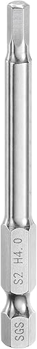 Chiave Esagonale Punta Trapano 4mm (H4) Metrico 1/4' Attacco Esagonale 65mm (2.6') Lungo Punte Avvitatore Magnetica Acciaio S2 Punte Trapano Testa Piana Esagonale per Viti - Honorern