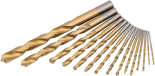 Draper 18549 - Set 15 punte da trapano HSS rivestite in nitruro di titanio - Honorern