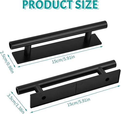 2 pezzi Maniglie Autoadesive, Maniglie per Mobili Cassetto Maniglie per Armadio Adesiva Maniglia Porta Scorrevole in Alluminio per Armadio Cucina Porta Scorrevole Porta del Balcone (15cm) - Honorern