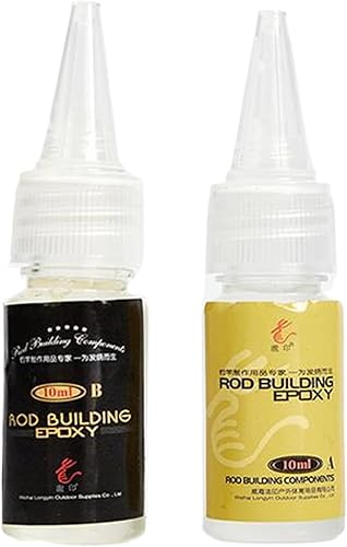 2 pezzi Colla per la riparazione della canna da pesca, colla epossidica epossidica a canna da pesca trasparente da 10 ml, riparazione della punta fai -da -te per zattera, cassetta, anello guida - Honorern