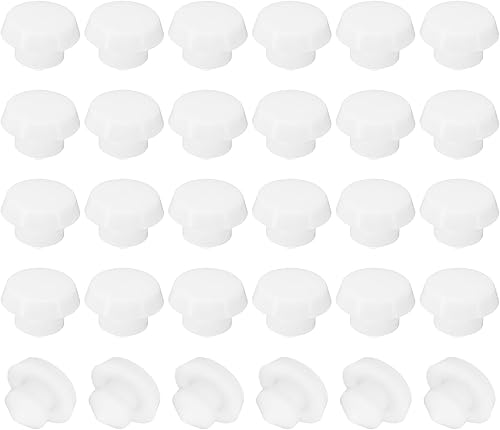 4,5mm Diametro Tappo Rotondo Silicone, 40pz Tipo Bloccaggio Tappo Foro Mobili Pulsante Copertura Protettiva a Testa Piatta per Foro 4-4,5mm per Sigillare Cilindro Passacavi, Bianco - Honorern