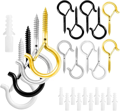 10 Pezzi 17x53 mm Ganci Avvitabili, Gancio a Vite Esterno, Soffitto a Vite Gancio, Gancio a Vite per Appendere Piante in Vaso, Decorazioni Natalizie, Lanterne,Fai da te Artigianato - Honorern
