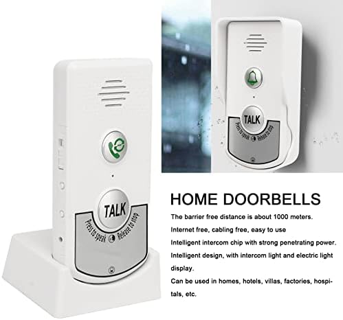 Campanelli Citofonici Senza Fili Distanza 1000m Chip Eccellente Campanelli Citofonici Vocali Bianchi Campanello Portatile Intelligente per Case Hotel Ville Fabbriche - Honorern