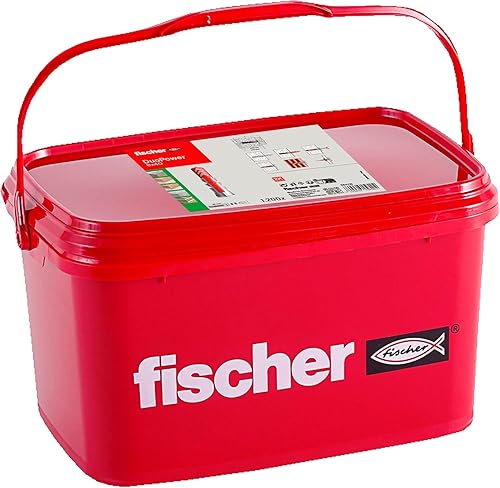 fischer DuoPower 8x40, pratico secchio con 1.200 tasselli universali, potenti tasselli a 2 componenti, tasselli in plastica per il fissaggio su cemento, mattoni, pietra, cartongesso UVM. - Honorern