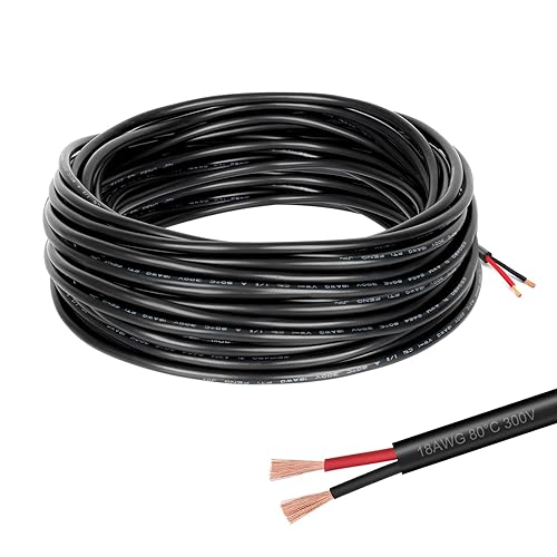 18awg 2x0,75mm² Filo, 2 Conduttori Cavo di Prolunga, 10 Metri Cavo Elettrico, Bassa Impedenza e Resistenza Alle Alte Temperature, Filo di Rame Stagnato per L'Illuminazione a Led Elettronica - Honorern