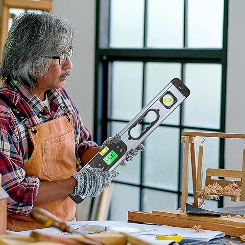 Strumento livellatore, display a LED retroilluminato, livello siluro digitale, facile da leggere, livella a bolla a bolla da 50 cm, goniometro elettronico intelligente, inclinometro, display digitale, - Honorern