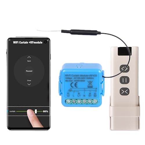 Interruttore WiFi RF433MHz per Tapparelle Elettriche, Tende, Persiane Avvolgibili, Telecomando, Timer, Controllo Vocale Alexa/Google Home, Tuya (1) - Honorern