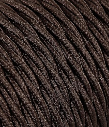 Cavo Elettrico Treccia/Trecciato Rivestito in Tessuto. Colore Marrone. Sezione 3x2.50 (50 Metri) - Honorern