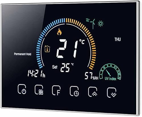 Termostato WiFi Beca BAC-8000ALW Fan Coil intelligente Controllo Condizionatori a 2 Tubi, controllo tramite App Becasmart (nero) - Honorern