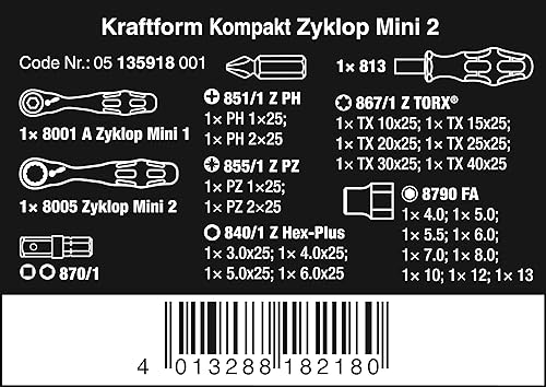Wera, Kraftform Kompakt Zyklop Mini 2 - Honorern