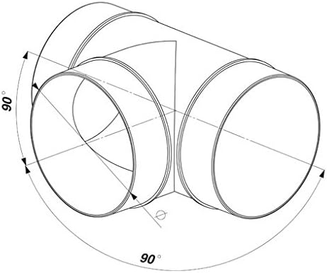 Awenta, raccordo a T per tubo di ventilazione, in plastica ABS, di forma circolare, diametro di 100 mm - Honorern