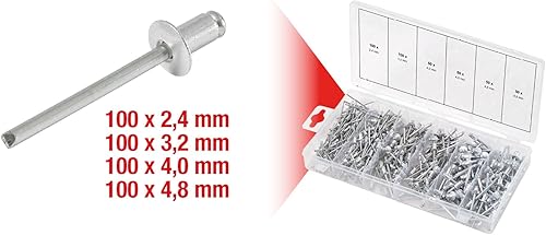 KS Tools 970.0150 Assortimento rivetti a strappo, 400 pz - Honorern