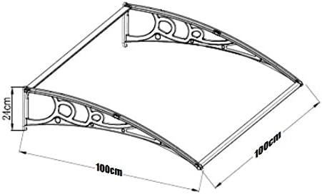 Pensilina Tettoia Modulare in Policarbomato Alveolare Trasparente L 100X100 cm - Honorern