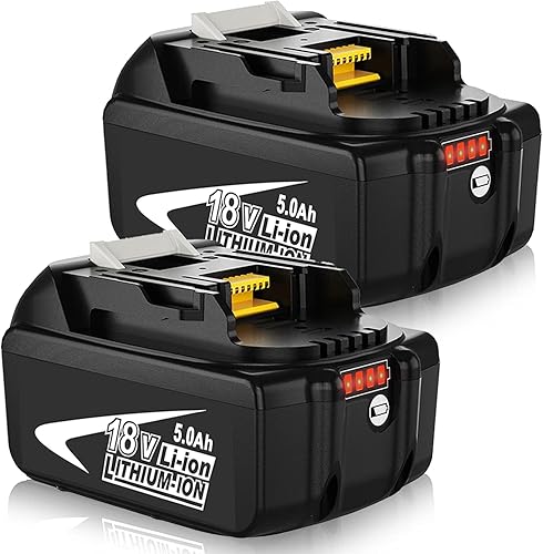 Dosctt 2X BL1850B 18V 5000mAh Batteria di ricambio per Makita 18V Batteria BL1850 BL1860B BL1860 BL1840B BL1840 BL1830 BL1835 BL1845 194204-5 LXT-400 con indicatore LED - Honorern