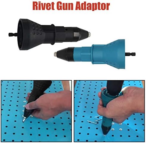 Pistola rivettatrice per trapano elettrico a batteria - Pistola rivettatrice elettrica Riloer, adattatore per trapano avvitatore a batteria ， con 2 chiavi + 4 ugelli - Honorern