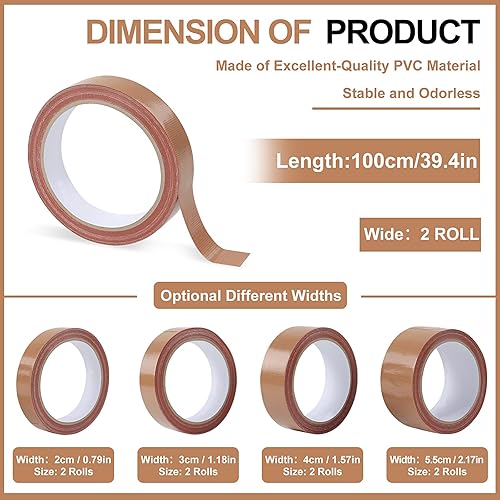 ztowoto 2 Rotoli Nastro Telato PVC, Premium Nastro Americano, Resistente All'Acqua Nastro Isolante Per Impieghi Gravosi, Duct Tape Per Uso Interno/Esterno (W: 2cm / L: 100 cm) - Honorern