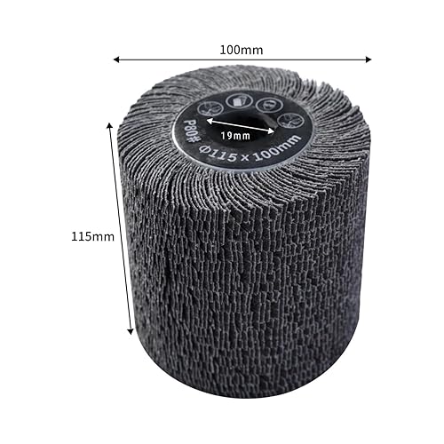 Spazzola abrasiva per rasatura, larghezza 100 mm, diametro 115 mm, grana 80, (carta vetrata) - Honorern