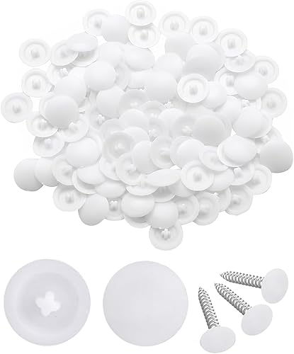 100 Pezzi copriviti bianche coprivite bianco tappi Coprivite Tappi di Bianche Rotondi a Forma di Croce,Tappi a Scatto per Viti,Ideali per il Montaggio a Parete e come Decorazione per Cucina - Honorern