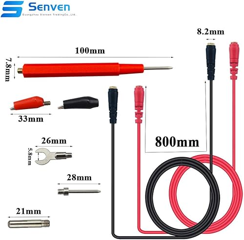 16Pcs profession multifunzione multimetro puntali elettronico test porta accessori kit, multimetro Alligator test con sonda silicone Tool,per test di laboratorio, elettrico testing - Honorern