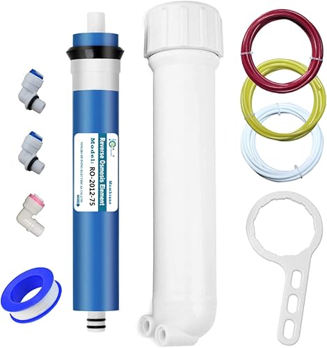 Membrana Huining Osmosi inversa Residenziale RO Membrana Filtro Acqua Cartrige di ricambio per 5 stadi, sistema di filtraggio dell'acqua potabile domestica... (75GPD kit) - Honorern
