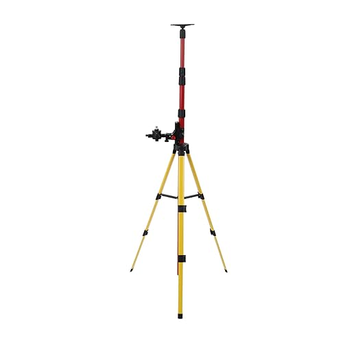 Treppiede di Livellamento, Treppiede da Costruzione Professionale Treppiede in Alluminio Asta di Livellamento Telescopica con Base Regolabile per Livello di Costruzione - Honorern