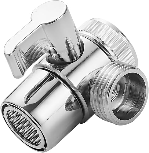 3 Vie Deviatore Doccia Rubinetto, Rubinetto Splitter per Doccia Lega di Ottone M22 a M24, Deviatore Rubinetto Pezzi di Ricambio, Raccordi Selettore Doccia Adatto per Cucina e Bagno - Honorern