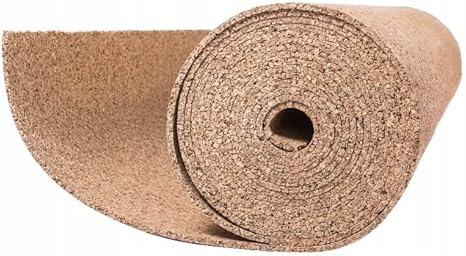 Rotolo di sughero al metro, dimensioni: 1 m x 10 m, superficie (10 m²), spessore da 2 mm a 10 mm. Isolamento acustico di pavimenti e pareti. Sughero di altissima qualità (4 mm) - Honorern
