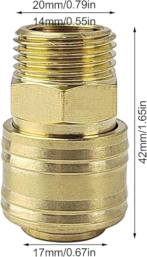 2 Pezzi Attacco Rapido Aria Compressa 1/2 Pollice, Raccordi Aria Compressa Raccordi in ottone, Attacchi Rapidi Aria Compressa, per il collegamento rapido delle linee d'aria (colore ottone) - Honorern