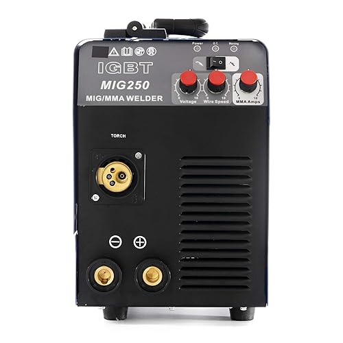 MIG-250 Saldatrice MIG MAG - Saldatrice MIG con IGBT 250A 230V, Saldatrice a elettrodo MMA Flux 3 in 1, Saldatrice portatile, 7 anni di garanzia - Honorern