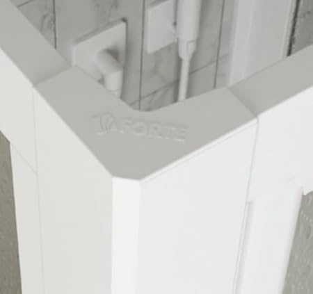 Box doccia 3 Lati 'Acril' in Acrilico con profili in PVC apertura Laterale riducibile 'Made in Italy' (Bianco, 70x120x70 cm) - Honorern