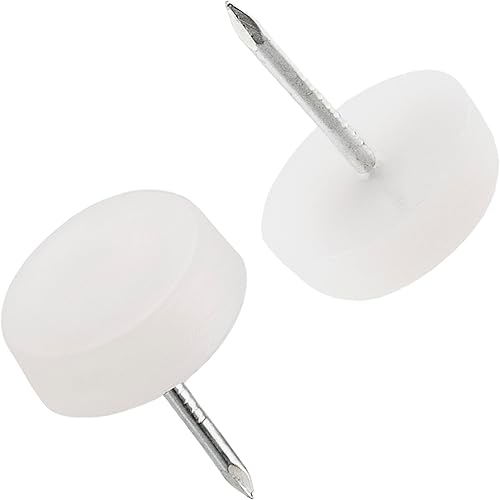 Aerzetix - C65827 - Set di 10 pattini scorrevoli per gambe sedia con chiodo rotondi Ø14mm in plastica - colore caffè - mobile tavolo armadio cassettiera letto accessorio protezione pavimento divano - Honorern
