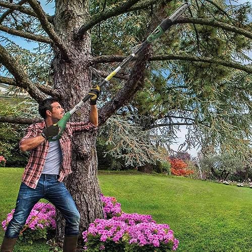 BAKAJI Tagliasiepi Telescopico Elettrico con Asta Estensibile, Taglia Siepi Lama 41 cm con Inclinazione, Lama Regolabile Manutenzione Giardino Tagliabordi Decespugliatore (700W con Motosega 2in1) - Honorern