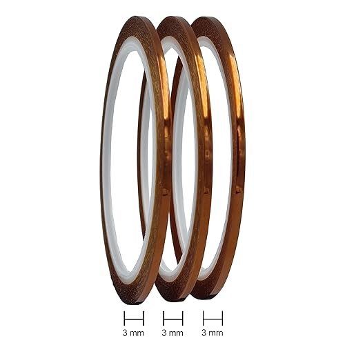 Nastro adesivo Poliimmide resistente alle Alte Temperature, Kit 3 rotoli, nastro termico Con Adesivo Silicone, Stampanti 3d, mascheratura, saldatura isolamento di Circuiti (6mm x 33m) - Honorern