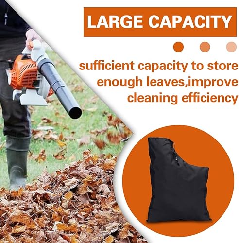 1 sacchetto per soffiatore foglie, sacchetto per aspirafoglie, sacchetto per foglie con cordino, sacchetto di raccolta regolabile, sacchetto sottovuoto per interni ed esterni (nero) - Honorern