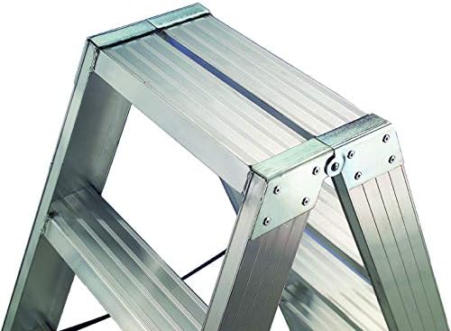 Scala Alluminio 5 gradini Professionale Due Tronchi di Salita Robusta con Gradini e Piedini Antisdrucciolo - Honorern