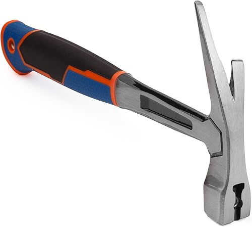 Martello da carpentiere, 600 g, peso della testa, interamente in acciaio forgiato, martello da carpentiere con manico anti-vibrazione, martello da carpentiere con supporto magnetico per unghie - Honorern