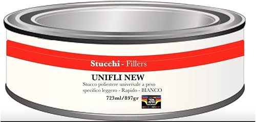 STUCCO METALLICO POLIESTERE CARROZZERIA METALLO AUTO CARROZZIERE BIANCO-GRIGIO (243 ml, BIANCO) - Honorern