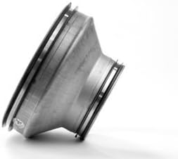 Riduzione di sezione in lamiera di acciaio zincata con guarnizione di tenuta. Raccordo tubo ventilazione e aspirazione. (Tubo partenza Ø 200, Tubo arrivo Ø 125) - Honorern