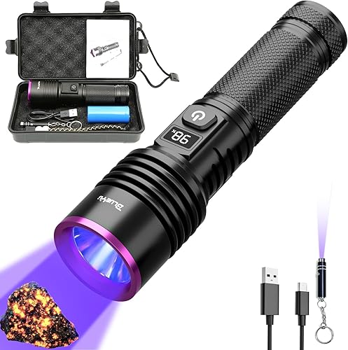 BlueYu 30W UV Torcia, Ricaricabili USB 365nm a Luce Nera, Luce UV di Urina di Cane Gatto per Animali Domestici, Vetro di Uranio, Scorpioni e Polimerizzazione Resina - Honorern