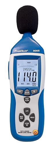 PeakTech 8005 Fonometro di classe 2 + PeakTech 8010 Calibratore di livello sonoro - Honorern