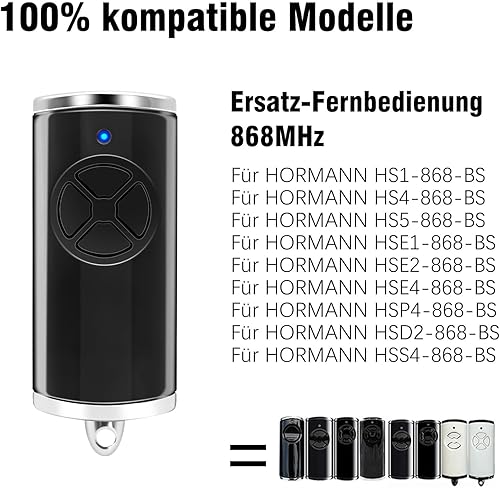 Telecomando Cancello, Telecomando apriporta garage 868MHz, telecomando per porta garage compatibile con Hörmann bs HSM4 HSE2 HS1 HS4 HSZ1 HSZ2 - Honorern