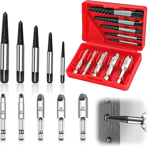 10 Pezzi estrattore viti, estrattore viti danneggiate,Estrattore di Bulloni A Vite,Estrattori Viti Danneggiate Per Rimuovere Facilmente Viti Arrugginite Danneggiati/Spellati - Honorern