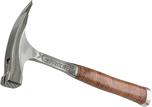 Peddinghaus 13.037.997.800 cm martello Xstriker 'Rough Face magnetico da falegname con manico in pelle, argento/marrone, 850 g - Honorern