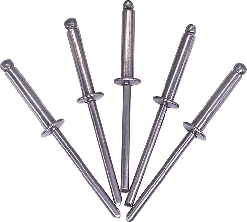 SKIR'CO Confezione da 30 rivetti ciechi in acciaio inox, 4,0 x 20 mm, testa a cupola, rivetti pop, DIN 7337, A2 (30, 4,0 x 20 mm) - Honorern