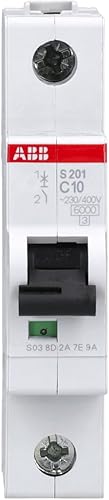 ABB 2CDS251001R0104 System Pro M - Interruttore automatico compatto in miniatura, unipolare, tipo C, corrente nominale 10 A, 88 x 17,5 x 69 mm - Honorern