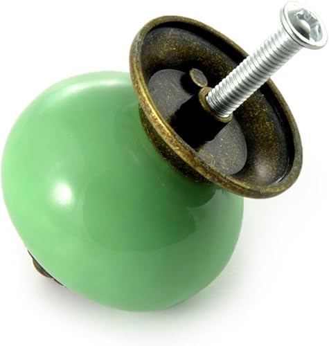 Ganzoo, set di pomelli per mobili, in porcellana e ceramica, maniglie per mobili e armadi, pomelli per porte, in stile vintage, shabby, antico, casa di campagna, adatti per ante di armadi o cassetti, Bianco - Honorern