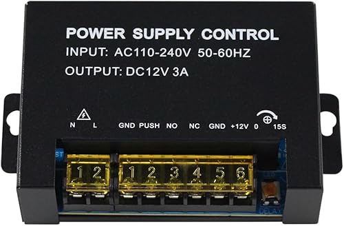 Sistema di controllo accessi speciale trasformatore di alimentazione 12VDC uscita per serratura elettrica ingresso 110-240VAC (12VDC/5A) - Honorern